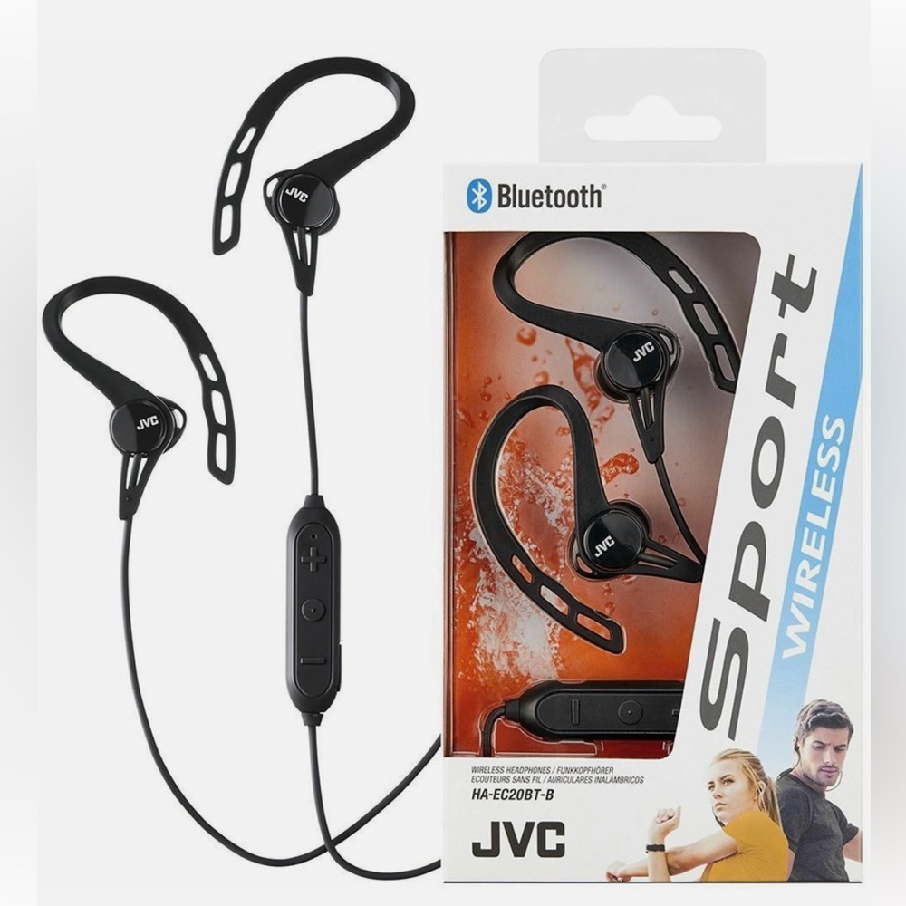 JVC HA-EC20BT-B Sport Wireless Bluetooth In-Ear Headphones Black New Sealed